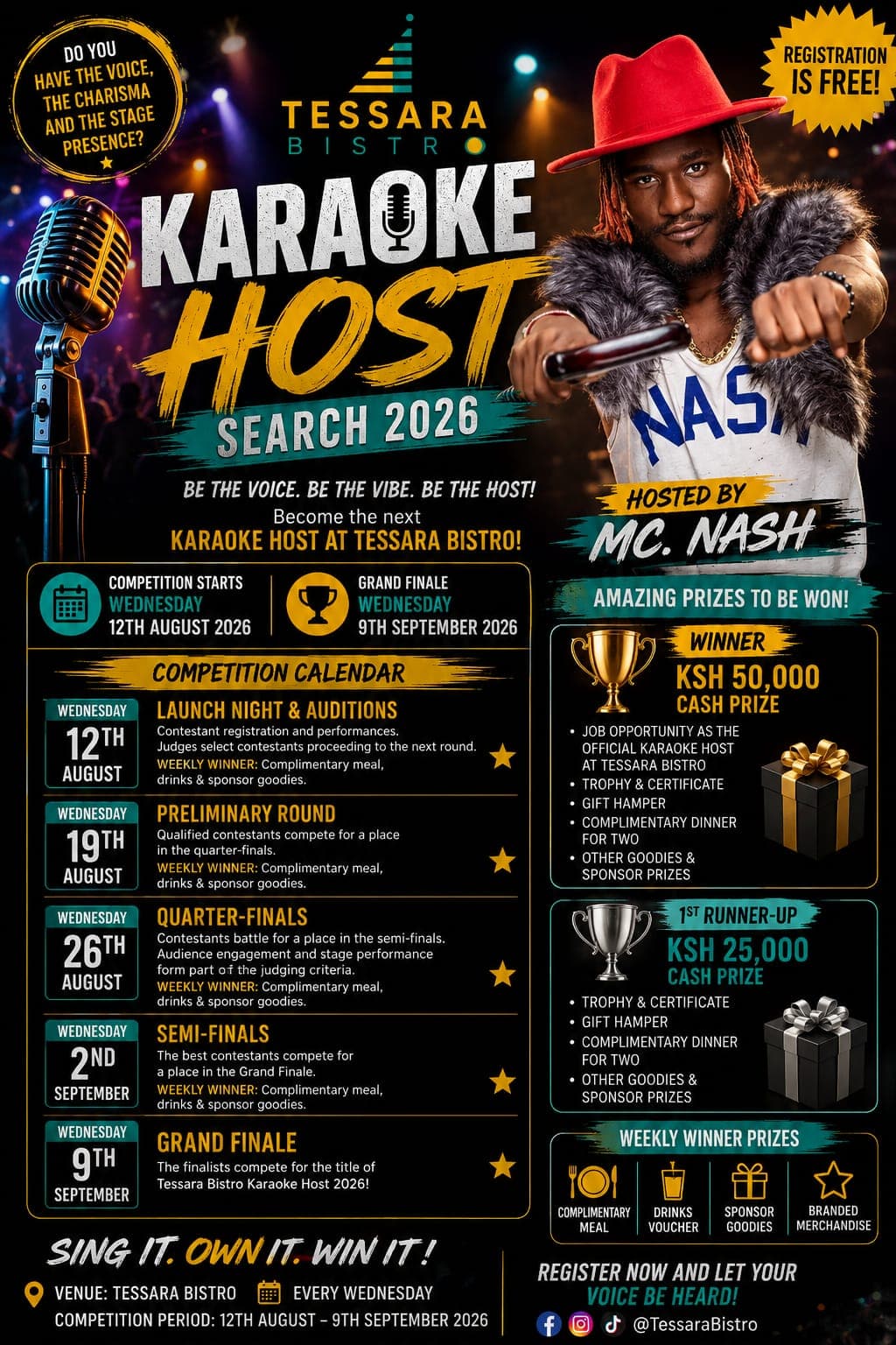 Tessara Bistro Karaoke Host Search 2026